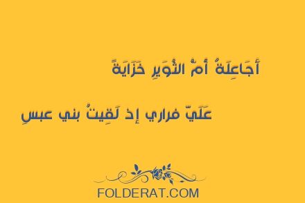 قصيدة الشاعر عمرو بن معد يكرب. أَجَاعِلَةٌ أُمُّ الثُوَيرِ خَزَايَةً