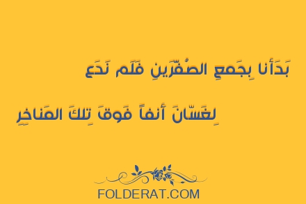 قصيدة الشاعر القعقاع بن عمرو. بَدَأنا بِجَمعِ الصُفَّرَينِ فَلَم نَدَع