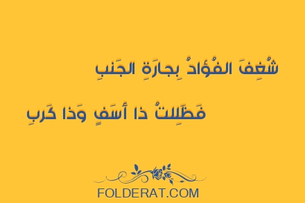 قصيدة الشاعر قيس بن الملوح. شُغِفَ الفُؤادُ بِجارَةِ الجَنبِ